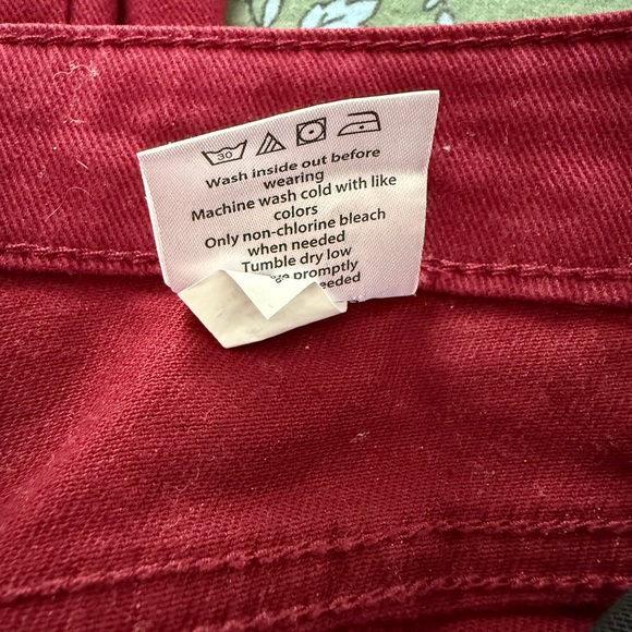 Draper James Deep Red Flare Jeans - Picture 6 of 7